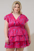 Delina Floral Gerry Ruffle Mini Dress Curve